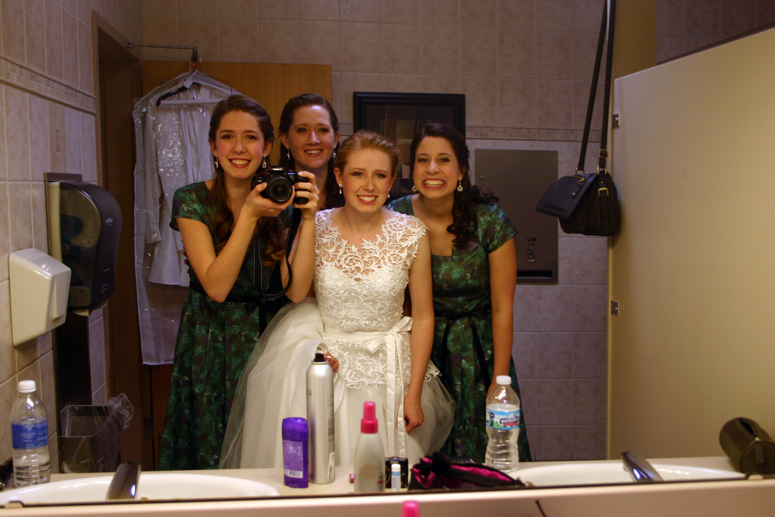 Me, Kate, Ally, and Rachel before the wedding. 